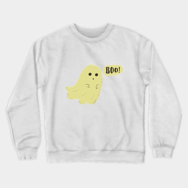 HALLOWEEN DAY CUTE GHOST BOO DESIGN ART Crewneck Sweatshirt by MadeBYAhsan